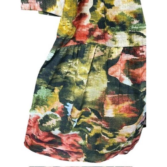 $200 Ro's Garden Romy Floral Print Tiered Dress | XS, Green NWT - Picture 9 of 13